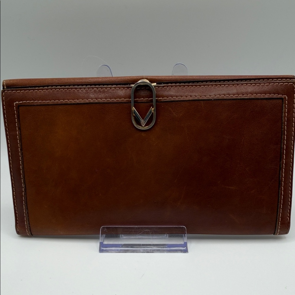 Valentino Brown Leather Clutch Wallet